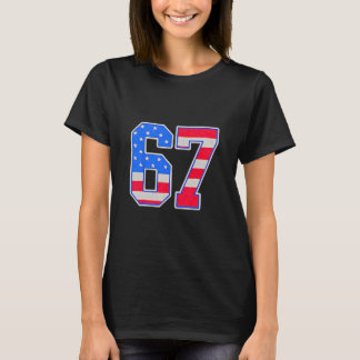 Camiseta Meme de la bandera americana 67 Sesenta y Siete