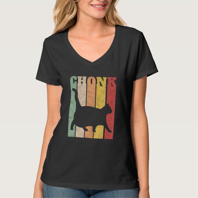 Camiseta Meme de la escala de Chonk Cat Meme Chonky Chonk M (Anverso)