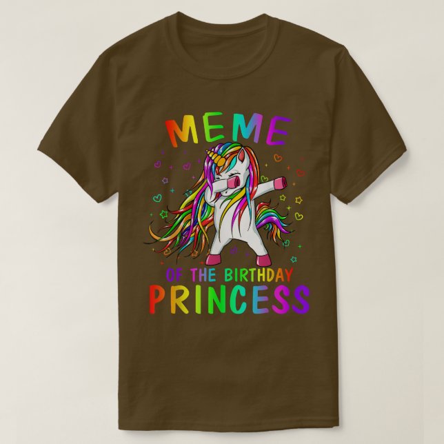 Camiseta Meme de la Princesa de Cumpleaños Chica Dabbing Un (Diseño del anverso)