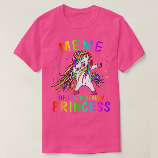 Camiseta Meme de la Princesa de Cumpleaños Chica Dabbing Un (Diseño del anverso)