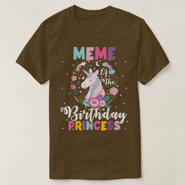 Camiseta Meme de la Princesa de Cumpleaños Unicornio Par (Diseño del anverso)