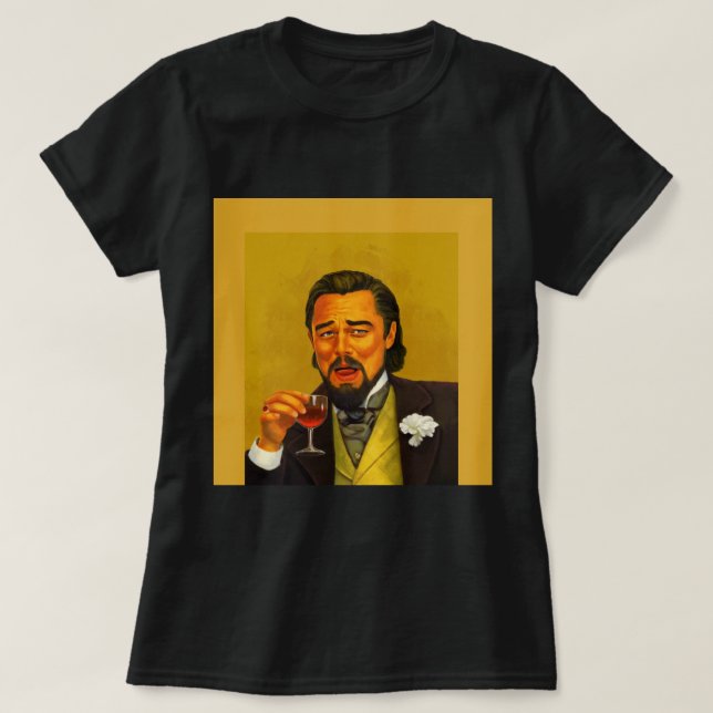 Camiseta Meme de León Riendo - acuarela y pintura digital (Diseño del anverso)