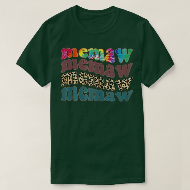 Camiseta Meme De Leopard De Las Mujeres Bendecido Memaw Gra (Diseño del anverso)