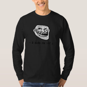 Camiseta Meme De Linux Gracioso Tux Sudo Rm Rf Para Linux S