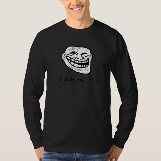 Camiseta Meme De Linux Gracioso Tux Sudo Rm Rf Para Linux S (Anverso)