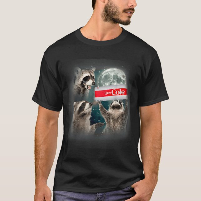 Camiseta Meme de mapache 3 mapaches aullando a la luna dive (Anverso)