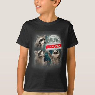 Camiseta Meme de mapache 3 mapaches aullando a la luna dive
