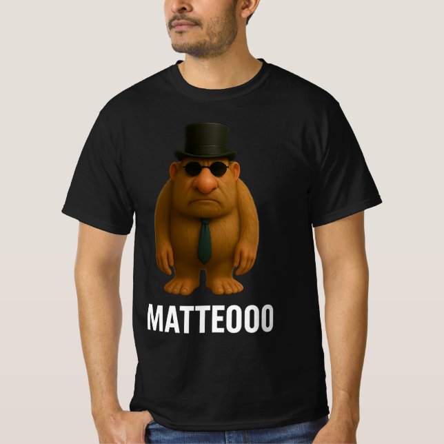 Camiseta Meme de Matteo Mateo Matteooo sobre el bodrio ital (Anverso)