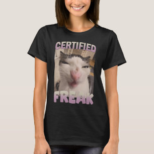 Camiseta Meme de meme de gato Freak certificado Memes ofens