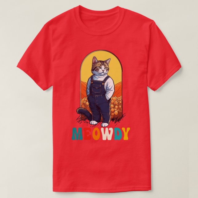 Camiseta Meme de Meow Howdy Meowdy (Diseño del anverso)