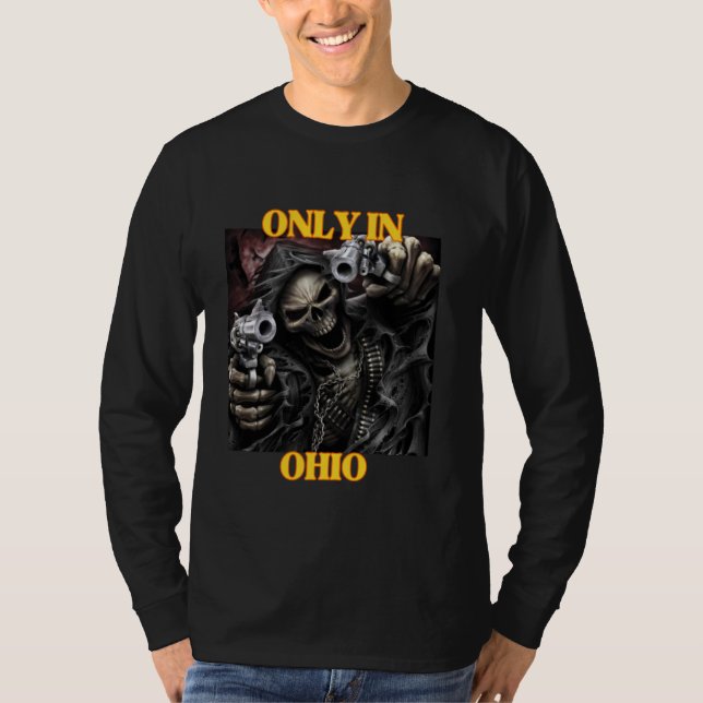 Camiseta Meme de Ohio Funny Cringe Hard Skeleton (Anverso)