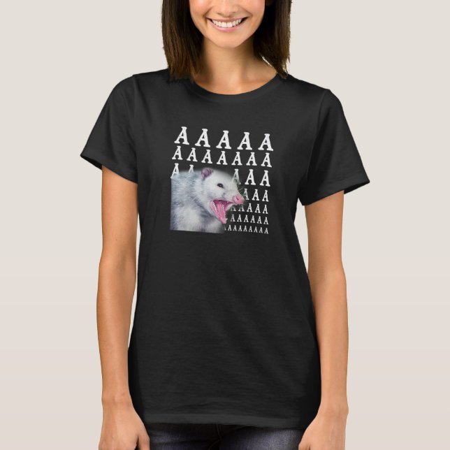 Camiseta Meme de Opossum gritando: (Anverso)