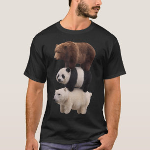 Camiseta Meme de Osos Realistas Apilados