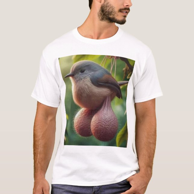 Camiseta Meme de pájaro de las bolas. Ave Viral Con Balls I (Anverso)