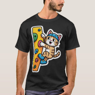Camiseta Meme de pared de escalada de gato