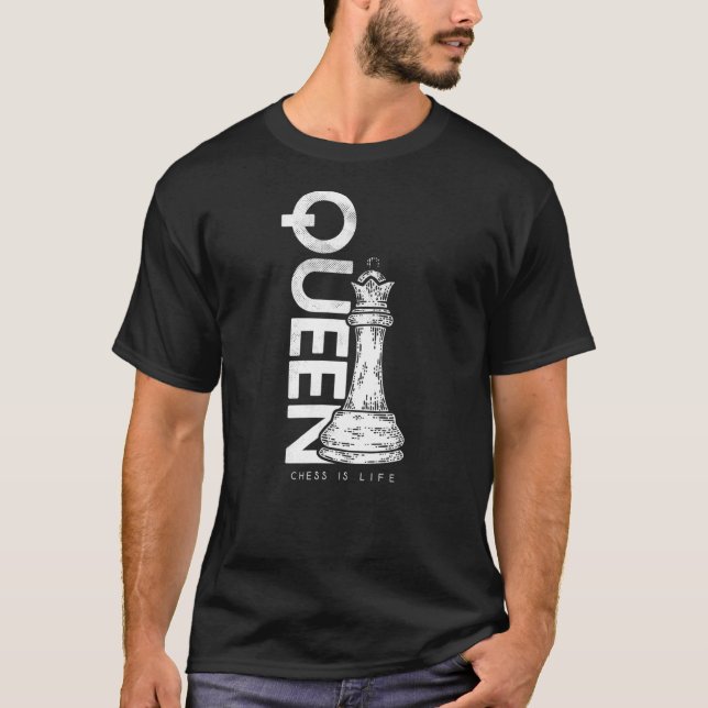 Camiseta Meme de pieza de ajedrez reina de semitono (Anverso)