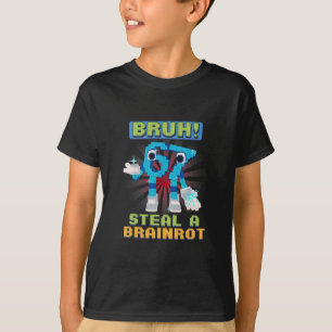 Camiseta Meme de Pixel Divertido Bruh 67 Roba un Brainrot 