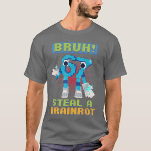 Camiseta Meme de Pixel Divertido Bruh 67 Roba un Brainrot