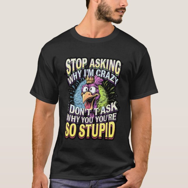 Camiseta Meme de pollo loco divertido (Anverso)