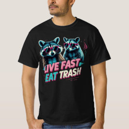 Camiseta Meme de Raccoon de Fast Eat en vivo