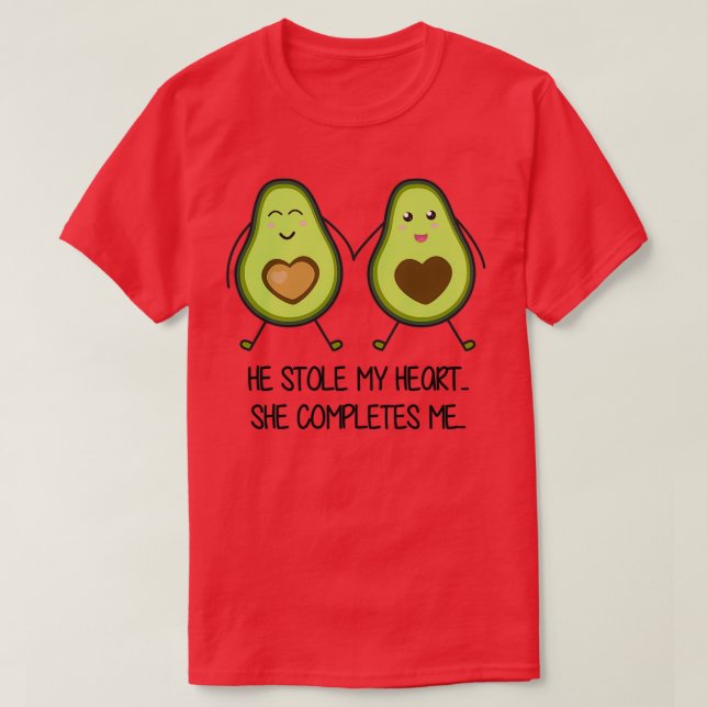 Camiseta Meme de romance de parejas de aguacate (Diseño del anverso)