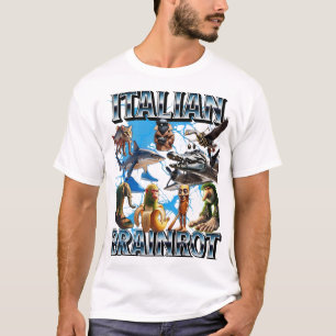 CAMISETA MEME DE ROTACIÓN CEREBRAL ITALIANO MEME ITALIANO