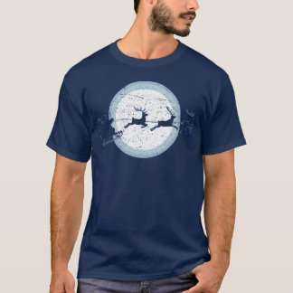 Camiseta Meme de Santas Silhouette Riding Sleigh Navidades