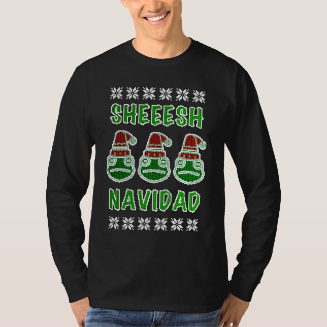 Camiseta Meme de Sheesh Navidad King Julio Frog (Anverso)