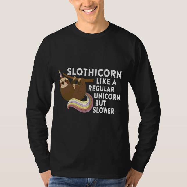 Camiseta Meme de Slothicorn divertido como (Anverso)