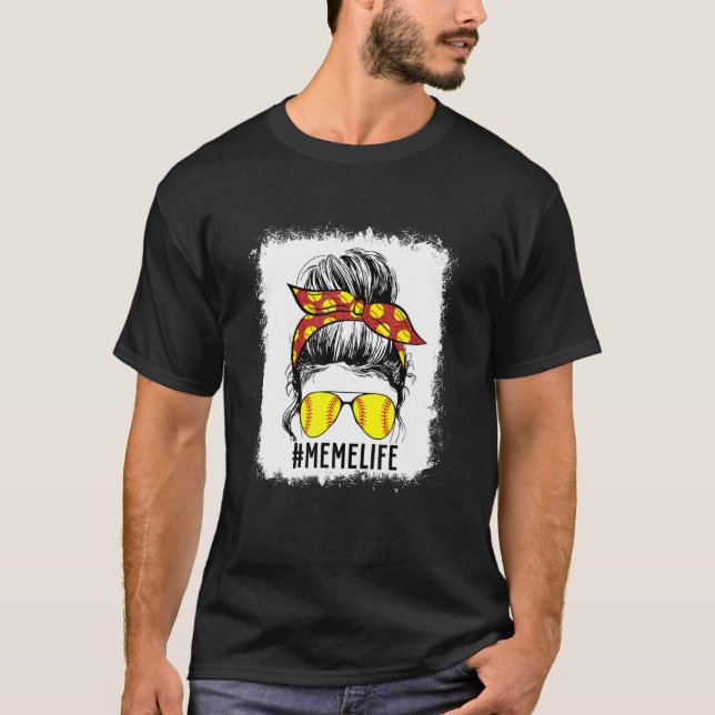Camiseta Meme de Softball Bleached Game Day Meme Moth (Anverso)