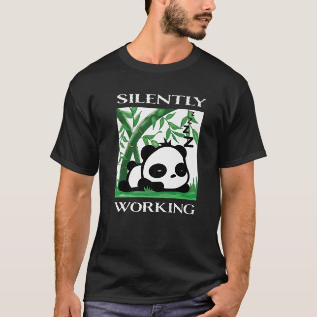 Camiseta Meme de trabajo divertido de Panda (Anverso)