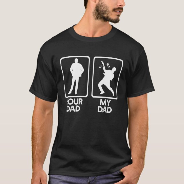 Camiseta Meme de tu padre frente a mi padre de guitarra (Anverso)