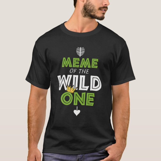 Camiseta Meme De Wild One Crown First Birthday Boy Funn (Anverso)