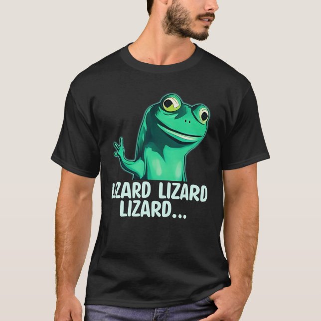 Camiseta Meme del botón de Elio Lizard gracioso (Anverso)
