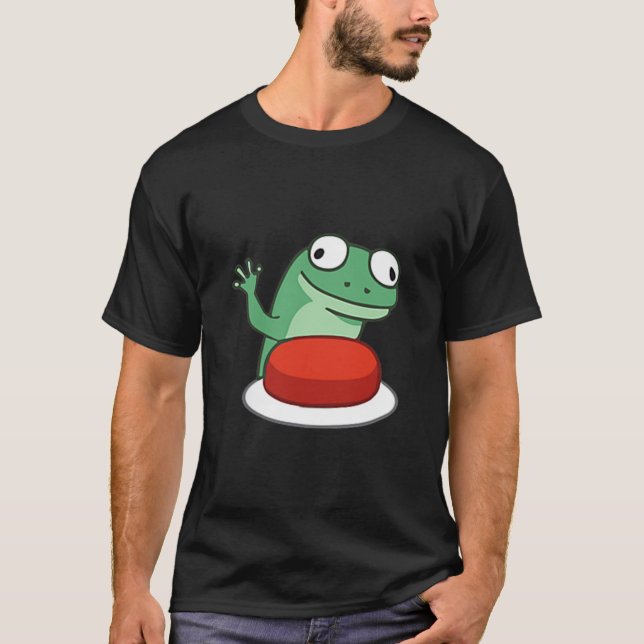Camiseta Meme del botón Lizard gracioso (Anverso)