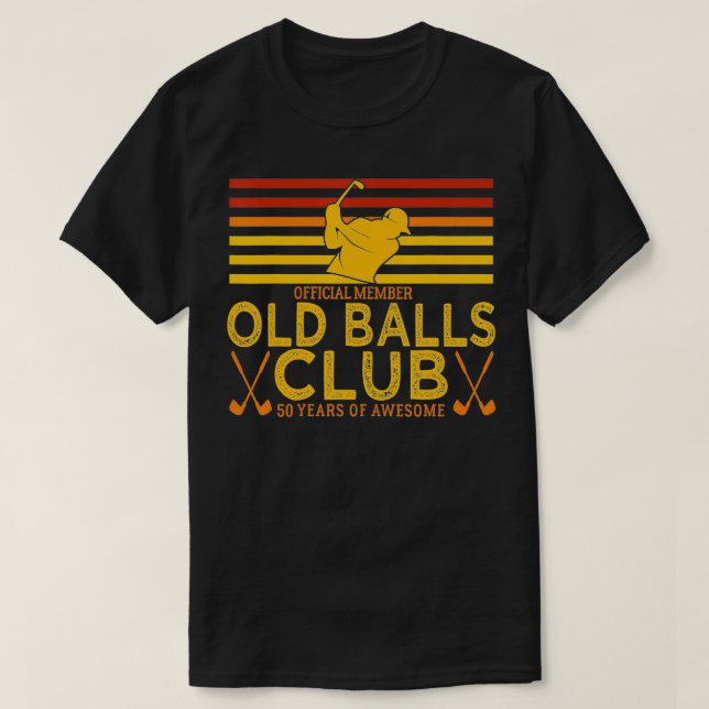 Camiseta Meme Del Club De Bolas Antiguas De Golf De Los Hom (Diseño del anverso)