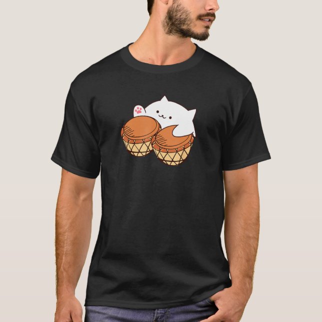 Camiseta Meme del gato Bongo Cat merch Cute (Anverso)