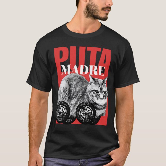 Camiseta Meme del gato Puta madre (Anverso)