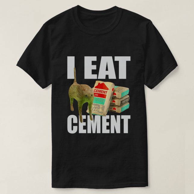 Camiseta Meme del Gato que Come Cemento (Diseño del anverso)