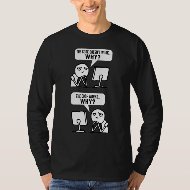 Camiseta Meme del programador diciendo que el código no fun (Anverso)