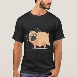 Camiseta Meme del Pug Sudoroso con Confusión Existencial