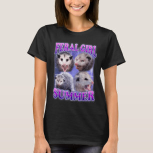 Camiseta Meme divertidísimo del Chica Feral Summer Opossum