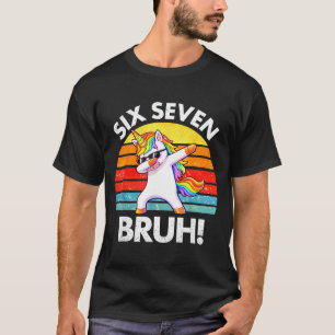 Camiseta Meme Divertido 67 Unicornio Haciendo Dabbing Seis