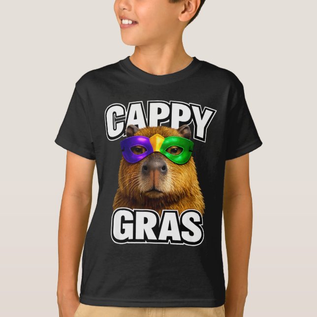 Camiseta Meme divertido de carnaval máscara capybara (Anverso)