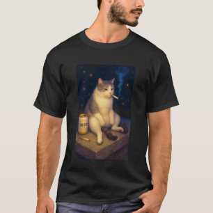 Camiseta Meme Divertido de Gato Fumando Humor Sarcástico