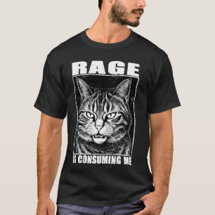 Camiseta Meme Divertido de Gato La Rabia Me Está Consumient