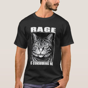 Camiseta Meme Divertido de Gato La Rabia Me Está Consumient