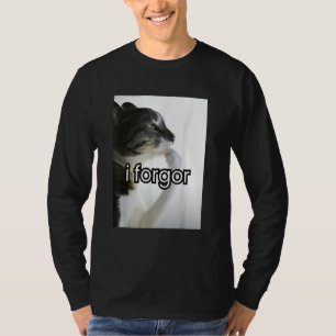 Camiseta meme divertido de gato tonto me olvidé meme vergon
