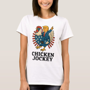 Camiseta Meme divertido de Jockey sobre pollo Trump