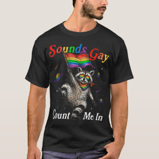 Camiseta Meme Divertido de Mapache Arcoíris Orgullo Lgbtq L